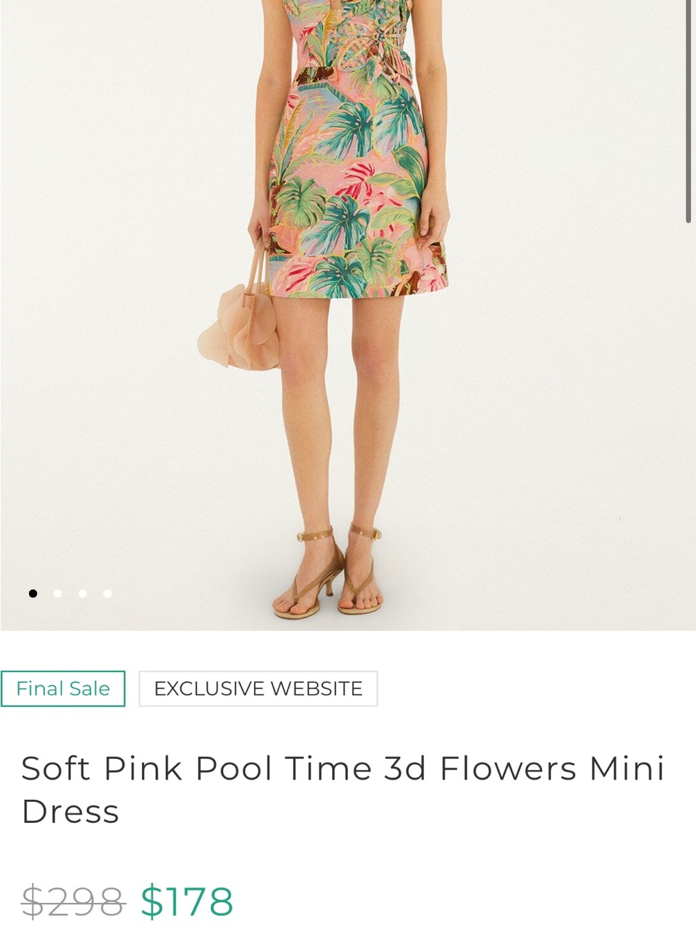 Farm Rio: Soft Pink Pool Time 3d Flowers Mini
Dress - Picture 6 of 8